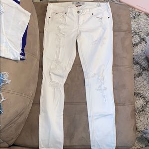 White. Hollister ripped jeans size 5